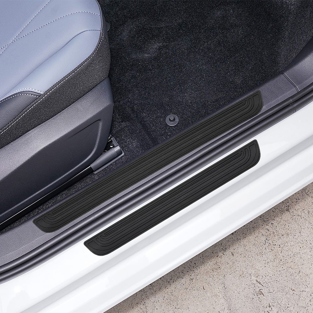 For Toyota Accessories 4PCS Car PVC Door Sill Scuff Cover Plate Protector Black