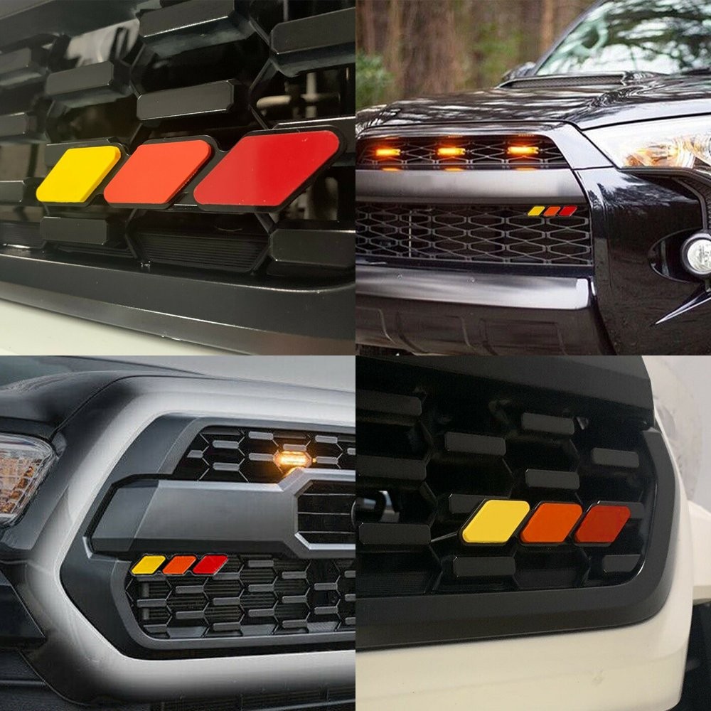 Tri-color FIT for Toyota Tacoma 4Runner Tundra Grille Badge EMBLEM Orange Red P