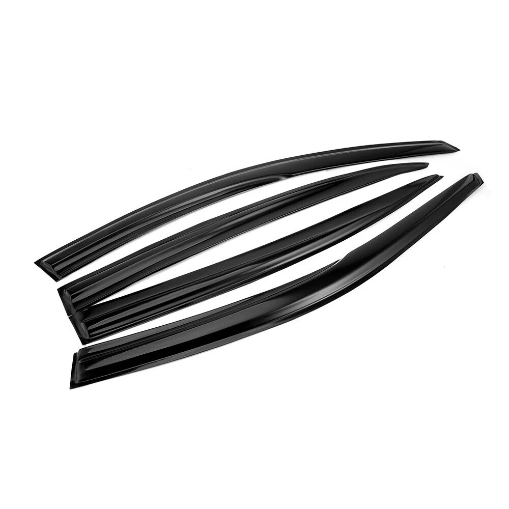For 08-12 Honda Accord Sedan Chrome Trim Smoke Tinted Window Visors Rain Guards