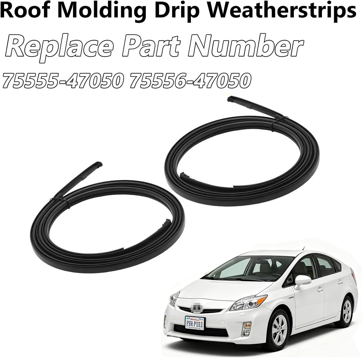 Roof Drip Molding Trim Pair 75555-47050 75556-47050 For Toyota Prius V 12-18