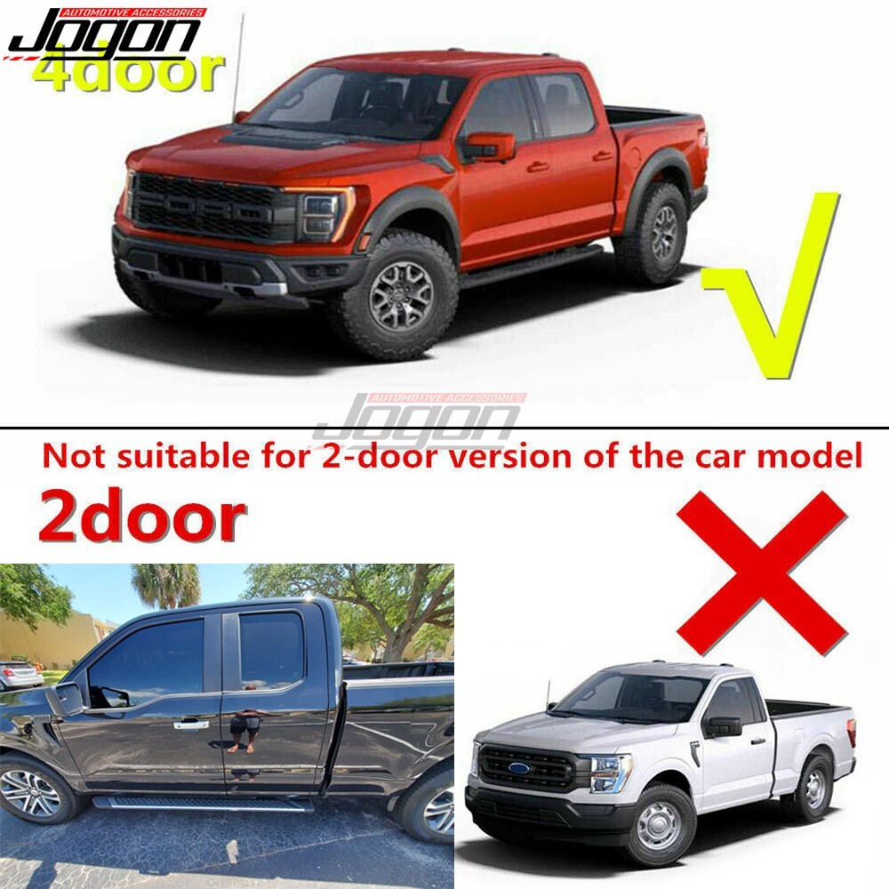 Chrome Side Window Sill Strip Covers 4-Door For Ford F-150 Raptor Lariat 2021-25