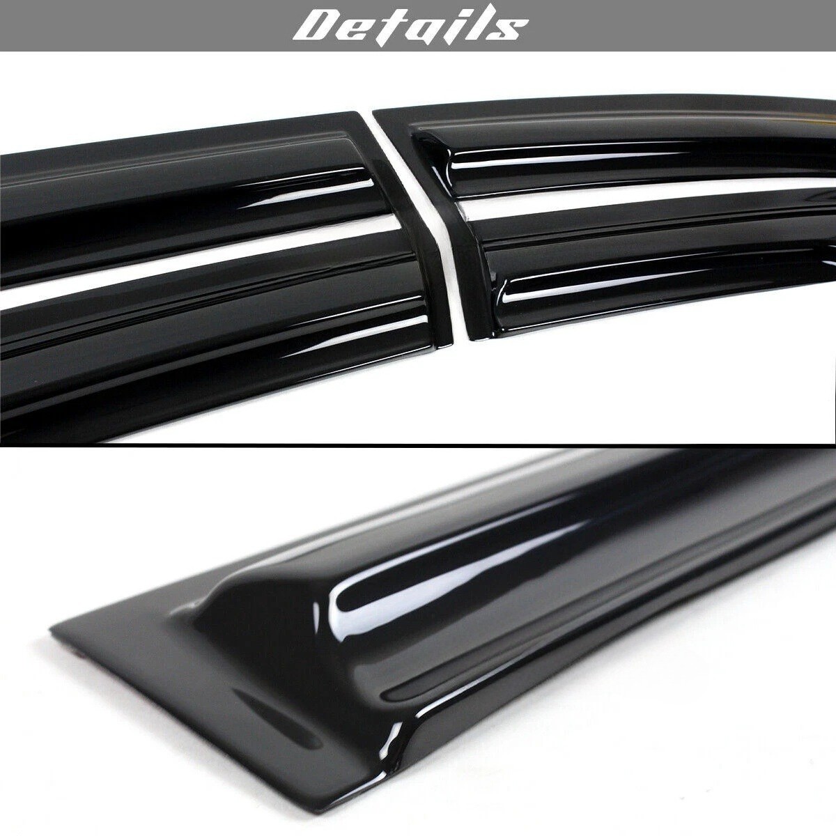 For 08-12 Honda Accord Sedan Chrome Trim Smoke Tinted Window Visors Rain Guards