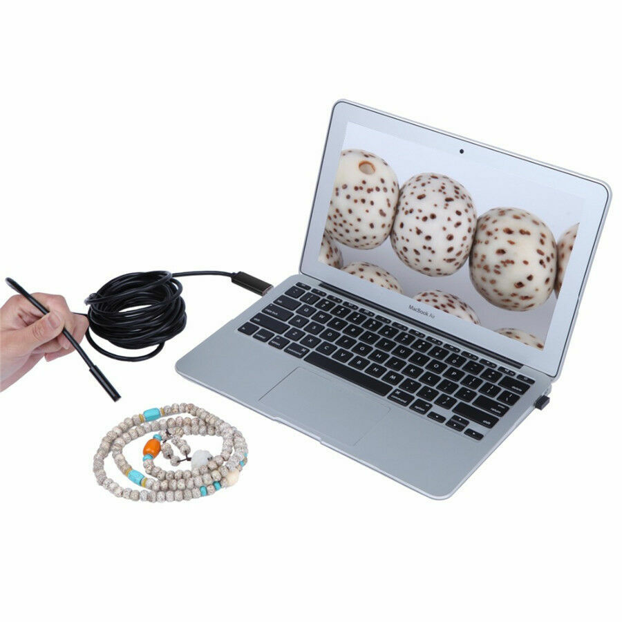 Endoscope Waterproof Snake Borescope USB Inspection Camera Kit 1M 7mm 6LED