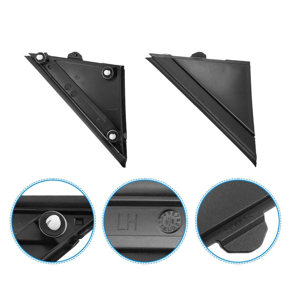 Front Left+Right Fender Pillar Trim Mirror Corner Molding For 2012-2019 FIAT 500