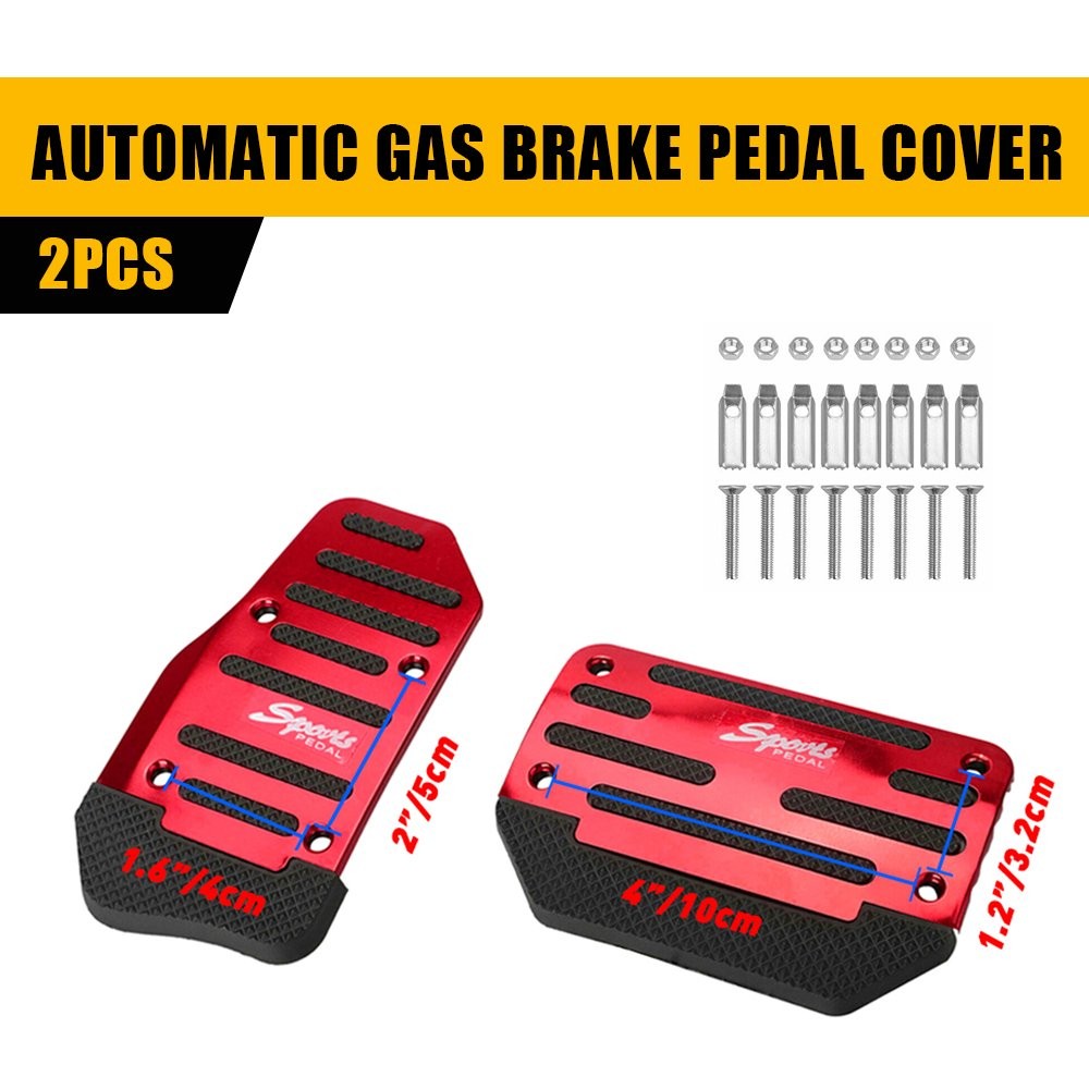 2PCS Non-slip Aluminum Alloy Auto Pedal Foot Pedals Pad Cover For Brake Clutch