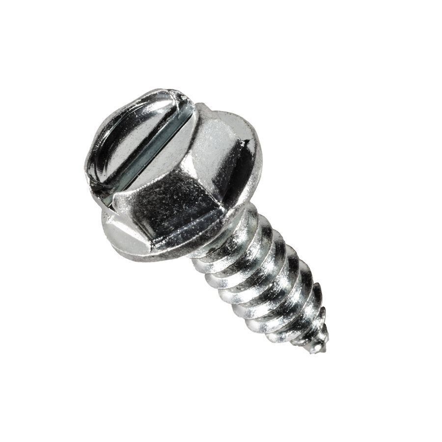 11369 #14 X 3/4″ Slotted Hex Washer Head License Plate Screw. (Qty:25)