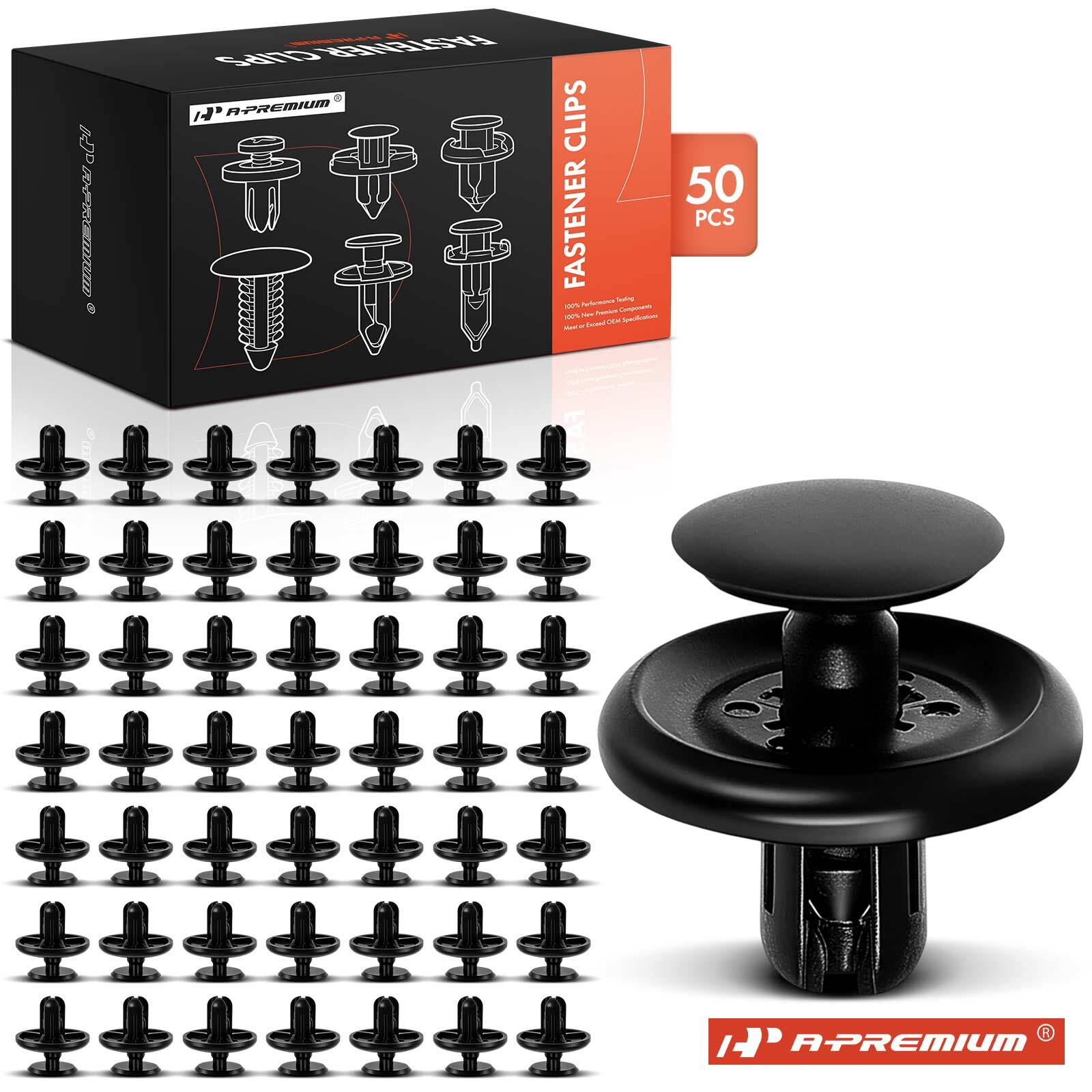 A-Premium 50x 7 mm Nylon Engine Under Cover Retainer Clips Push Type for Toyota