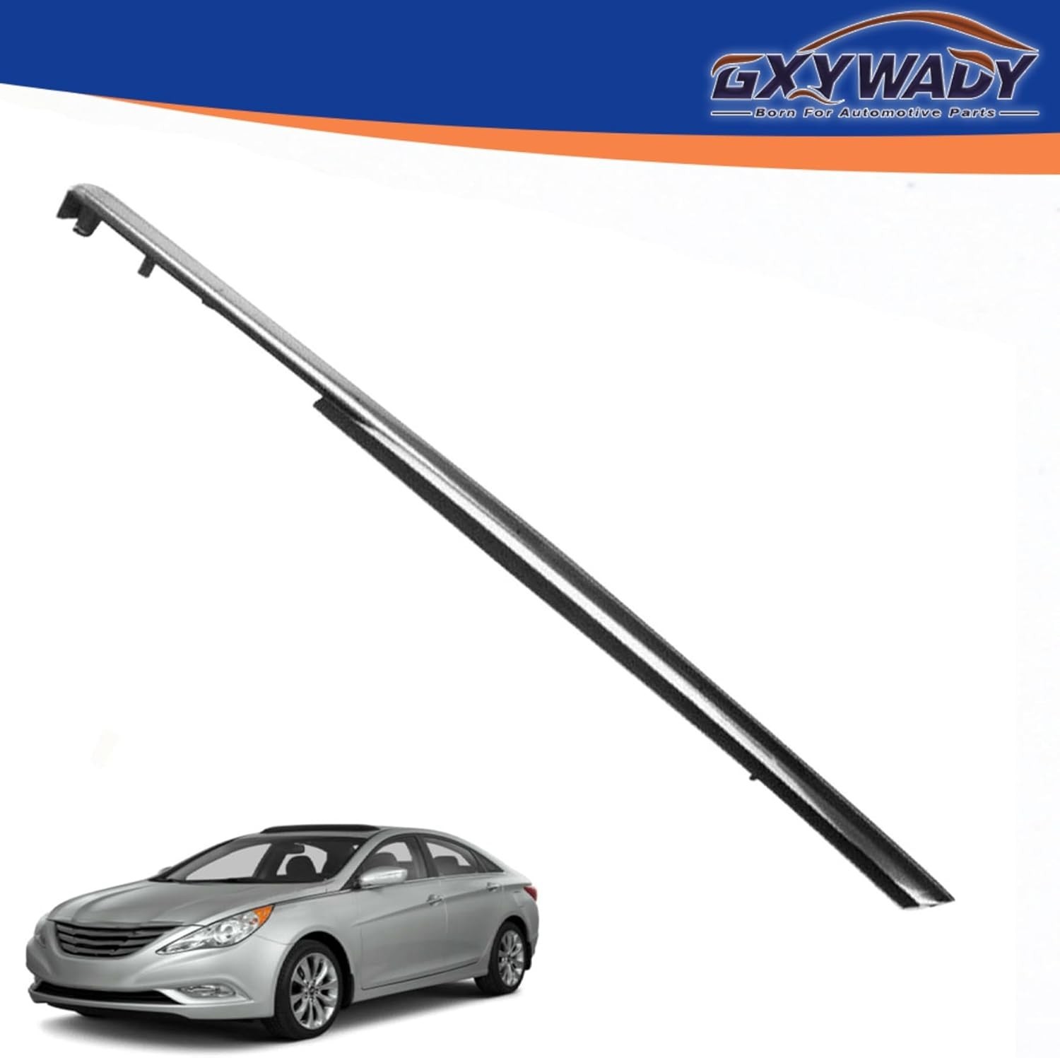 Chrome Front Left Driver Side Fender Garnish Molding Trim Replacement for Sonata