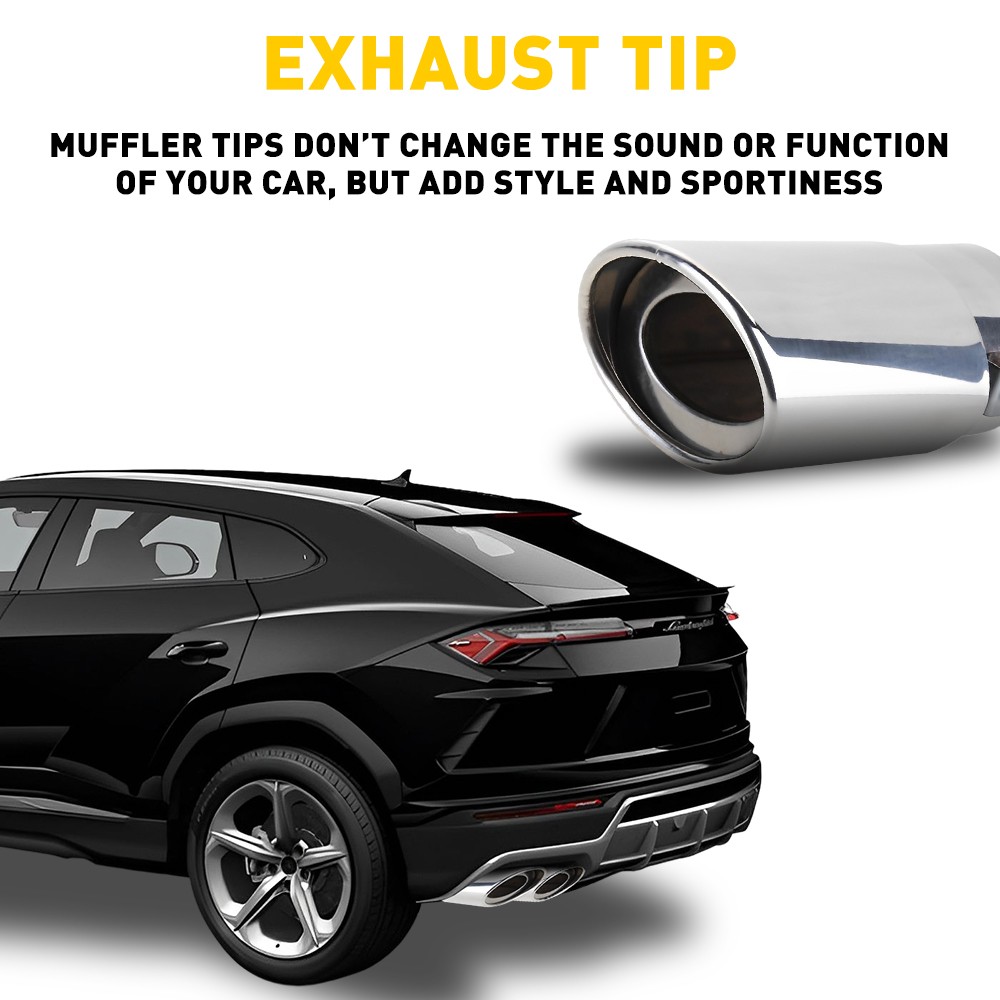 Silver 1-10X Car Pipe Rear Tip Tail Muffler Accessories Throat Stainless Pa