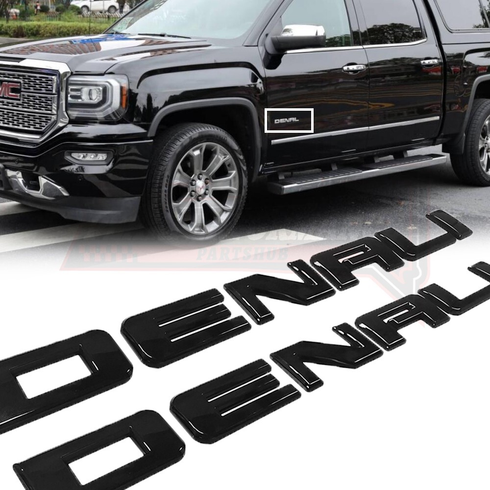 Black Door Side Denali Emblem for Yukon 2007-2020 Left Right Badge Replacement