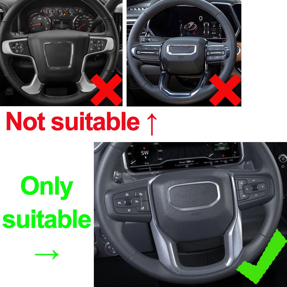 Steering Wheel Trim Cover Overlays For GMC Sierra 1500 2500 2019+ Accessories