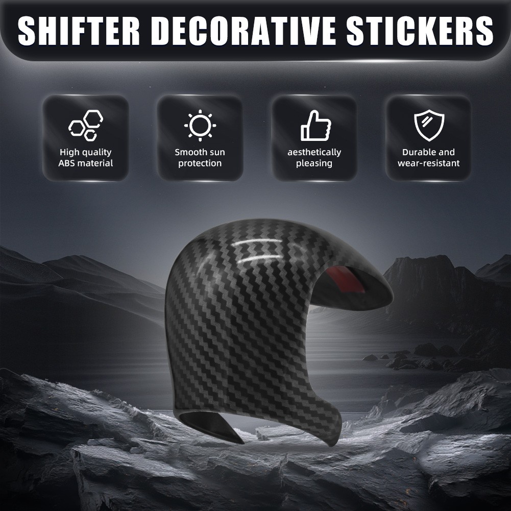 Gear Shift Knob Head Cover Trim Carbon Fiber ABS For Toyota C-HR 2018-2022