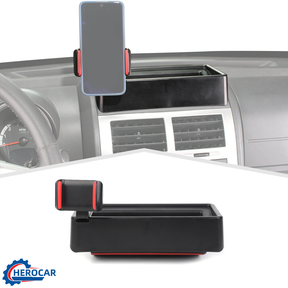 ⭕Dashboard Storage Box Tray With Phone Holder Mount Clip for Dodge Nitro 2007-12