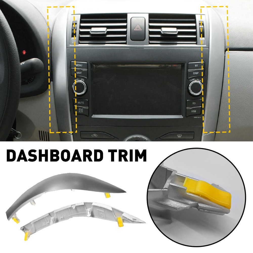 Left+Right For Toyota Corolla 2009-2013 Upper Side Central Dashboard Strip Trim