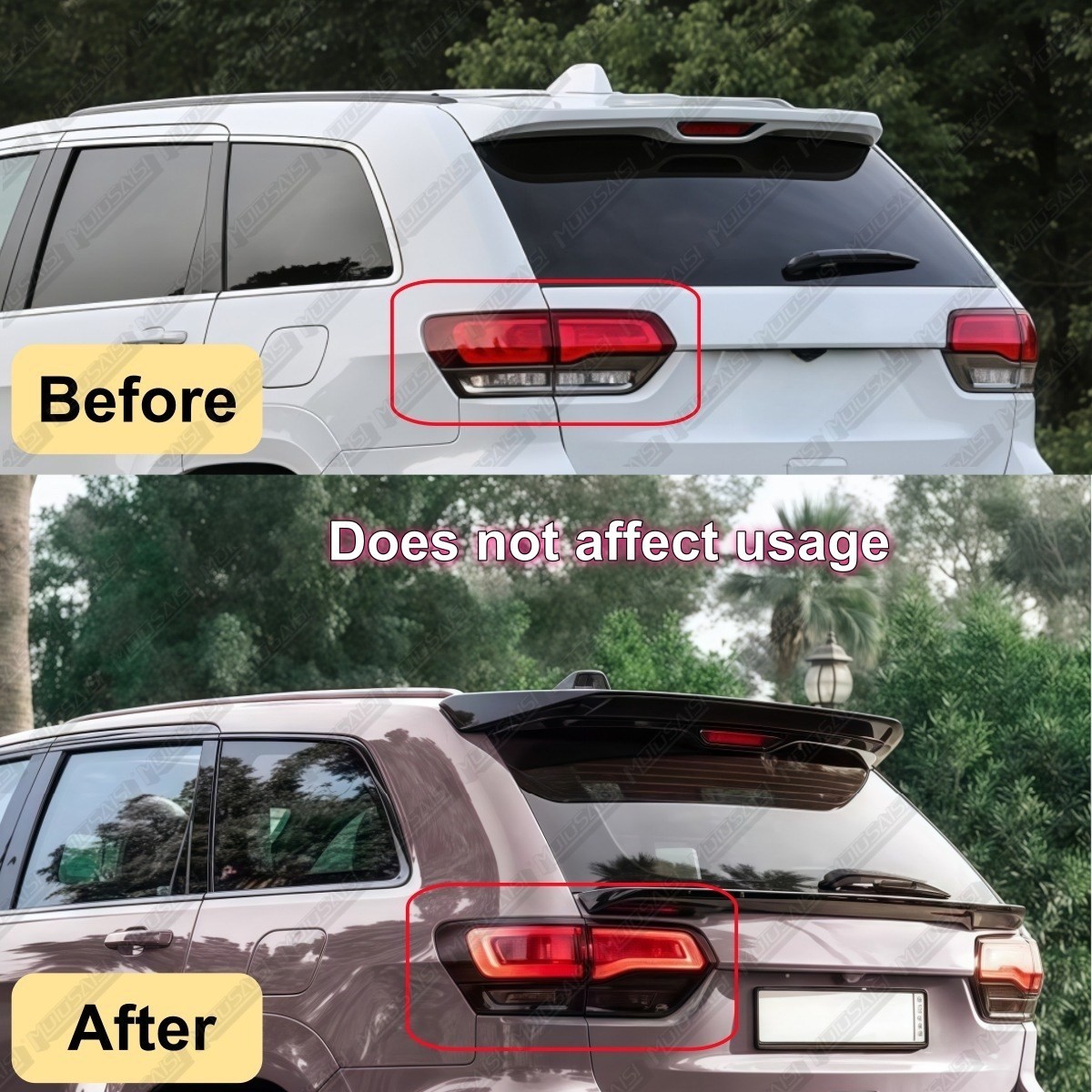 Smoked Black Tail Light Cover Guard For 2014-21 Jeep Grand Cherokee (All Model)