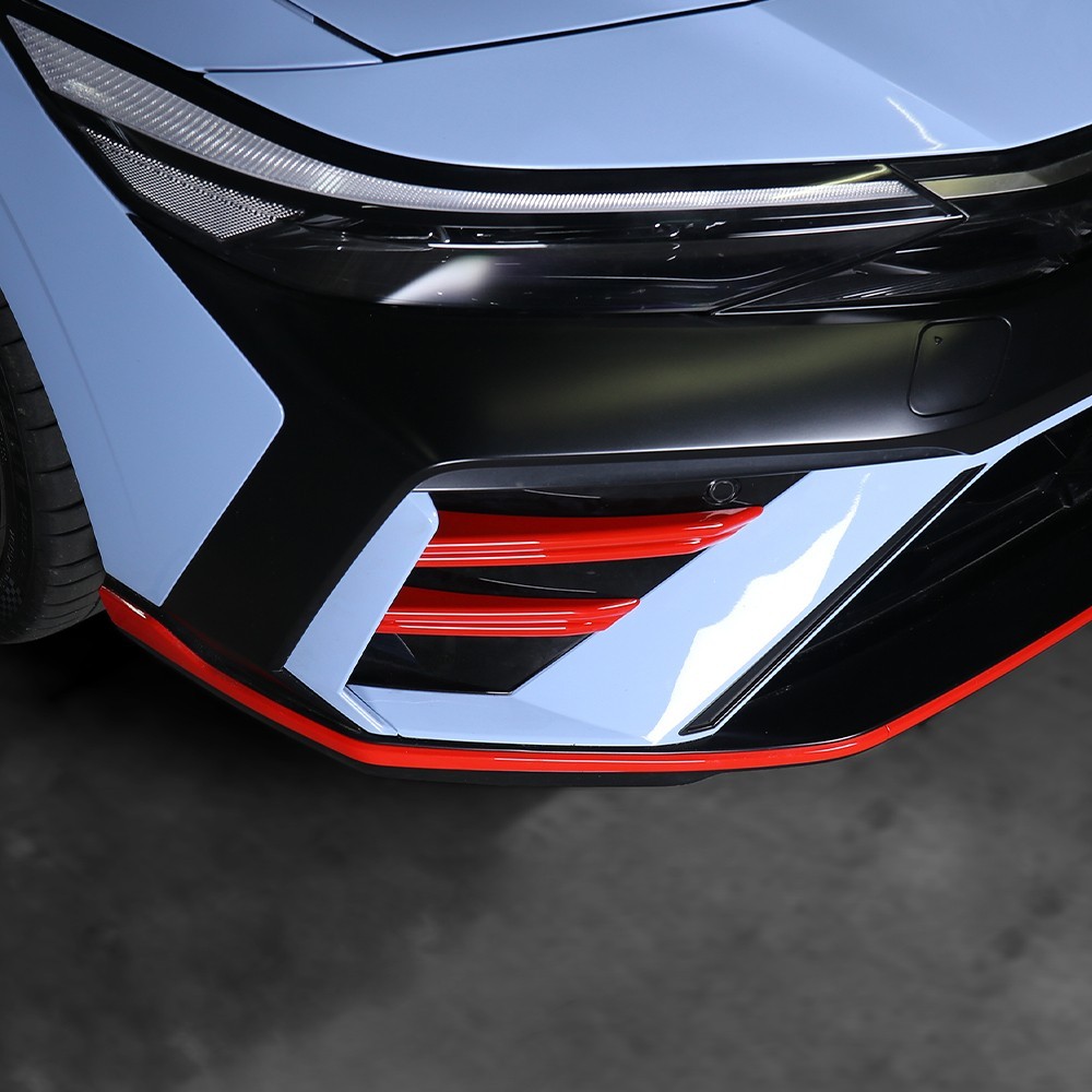 Red Front Bumper Side Cover Trim Stripes For Hyundai Elantra N N-Line 2024-2026