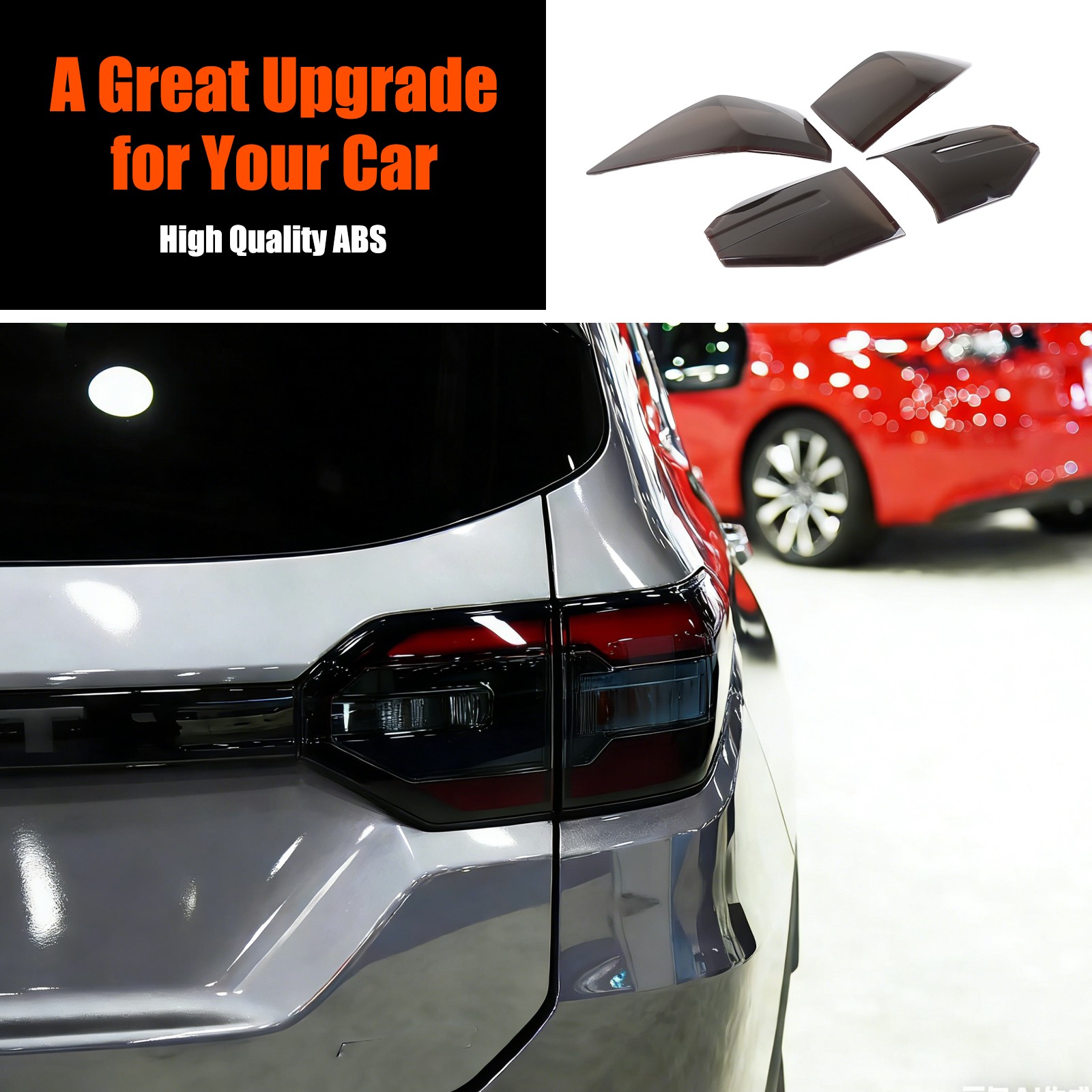 Transparent Gray ABS Smoked Tail Light Cover Trim For Honda Pilot 2023-2025 US