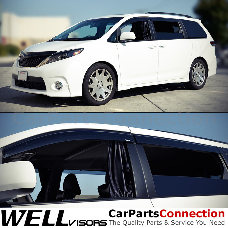 WellVisors Window Visors 11-20 For Toyota Sienna Side Deflectors Clip-on