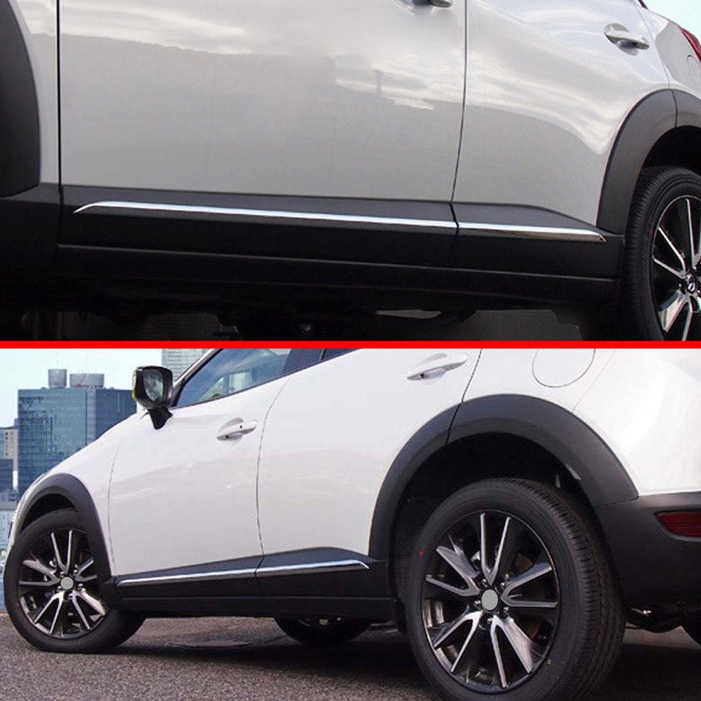 Chrome Body Side Door Molding Line Cover Decor For Mazda CX-3 CX3 2016-2021