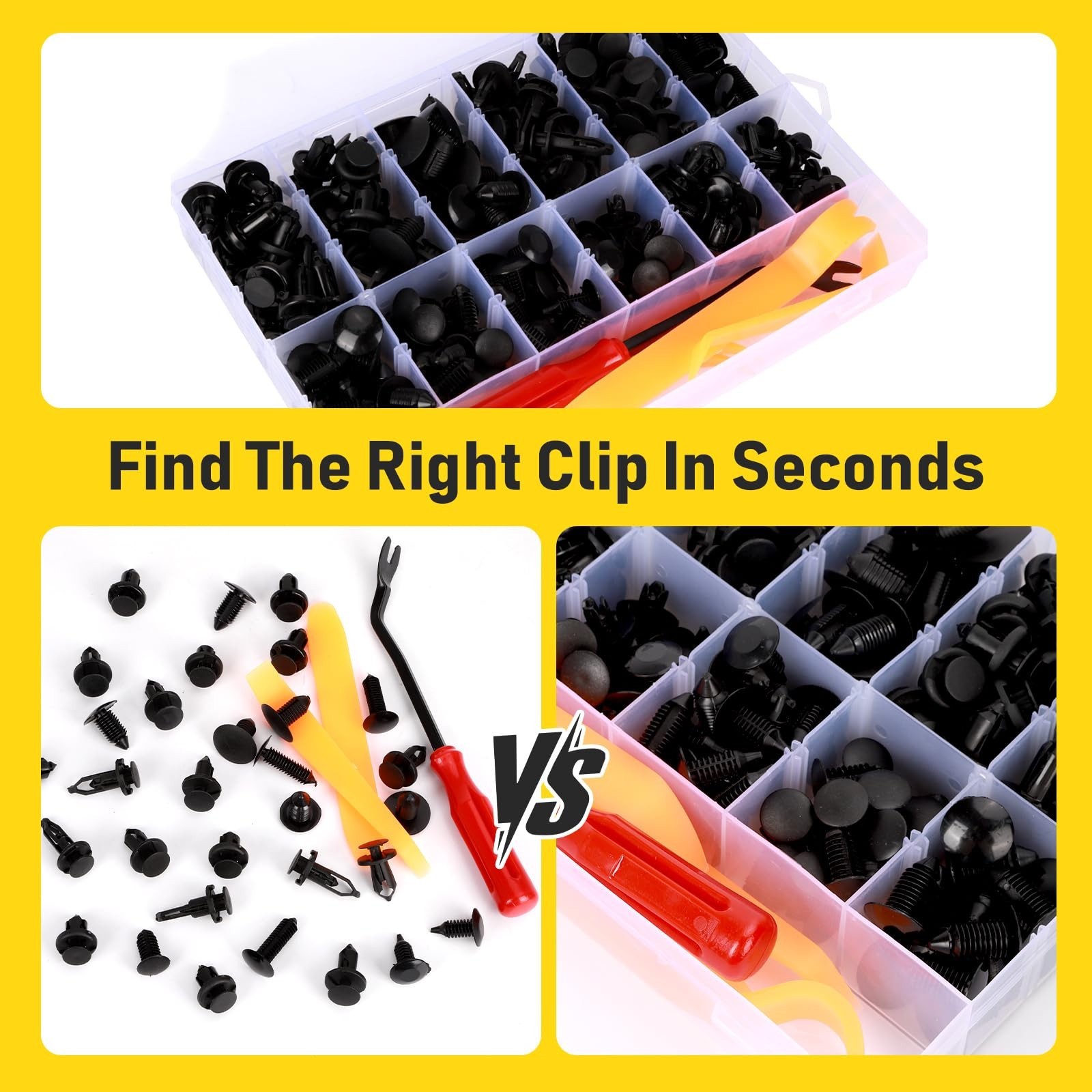 260PCS Car Bumper Clips Kit – Auto Plastic Rivets & Push Fasteners for Trim, Fen