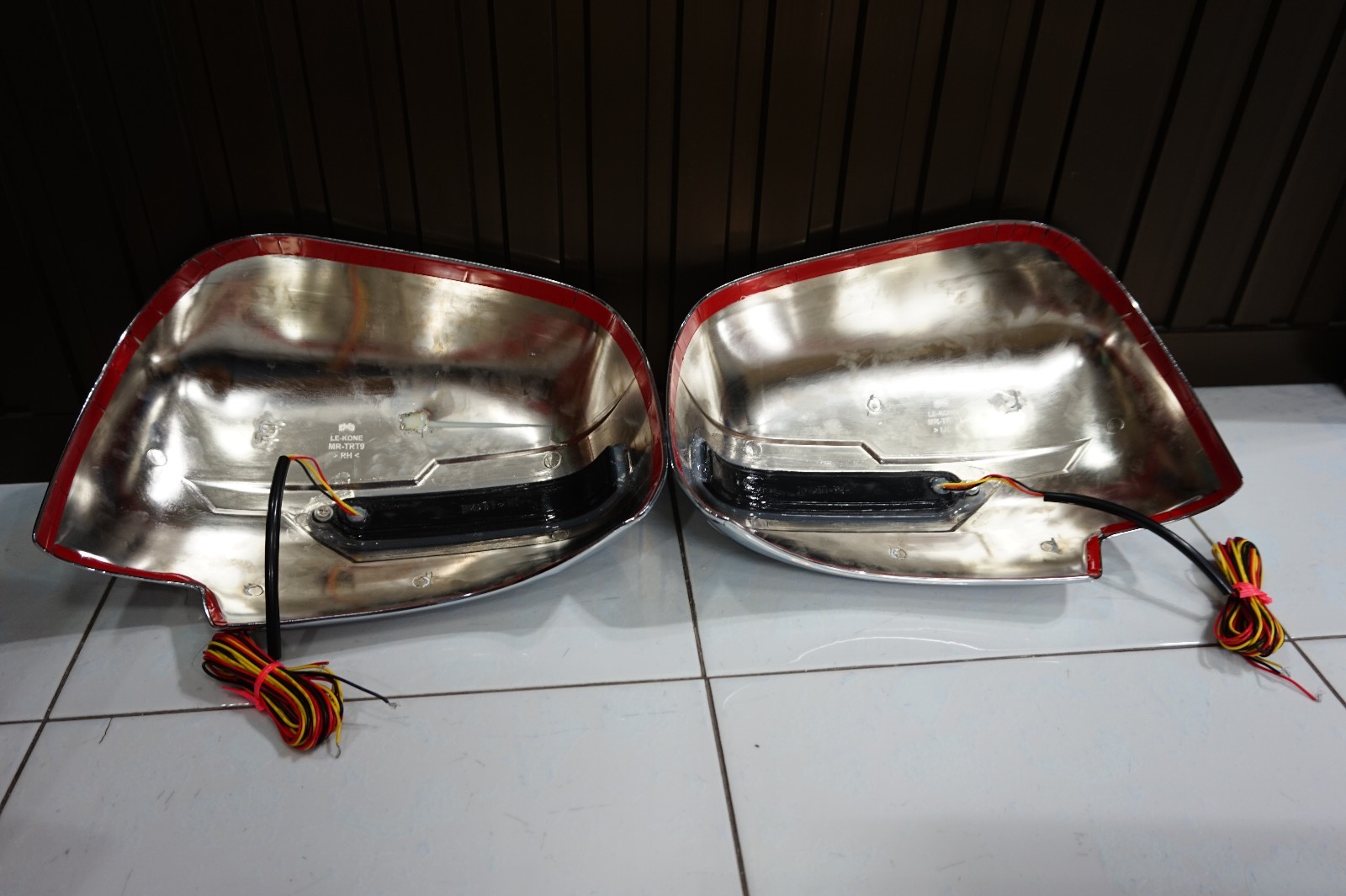CHROME WING MIRROR COVER WITH BLUE/ORANGE LED FOR MITSUBISHI PAJERO SPORT 2015