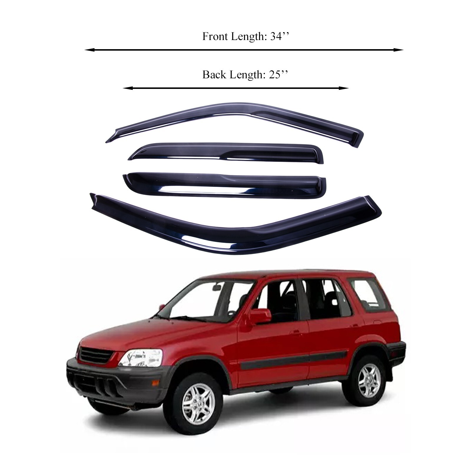 Fits Honda CR-V 1997-2001 Side Window Visor Sun Rain Deflector Guard