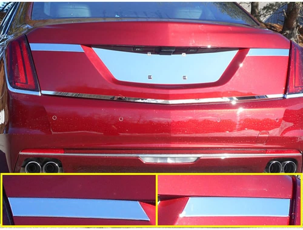 2pc Luxury FX Stainless License Bar Extension for 2016-2018 Cadillac CT6 4dr