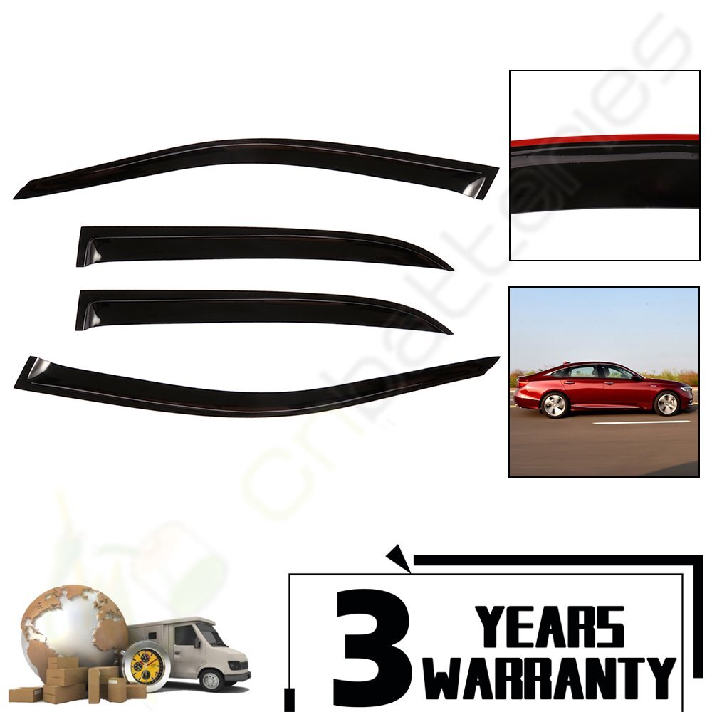 For 2003-07 Honda Accord Sedan JDM Window Visors Wind Rain Guards Slim Style