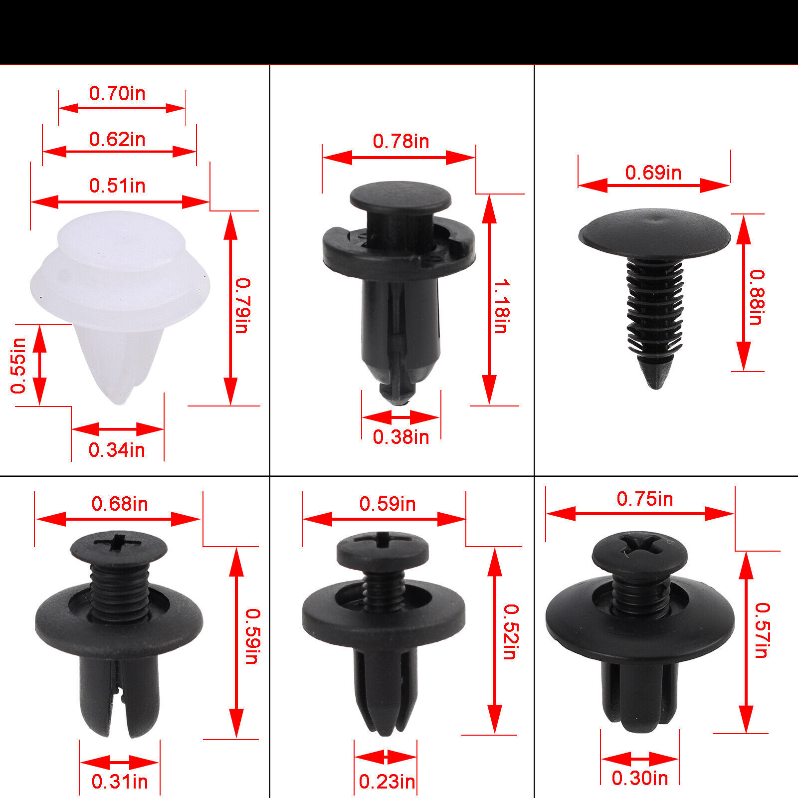 Car Parts Body Bumper Rivet Retainer Trim Molding Push Pin Clips Accessories