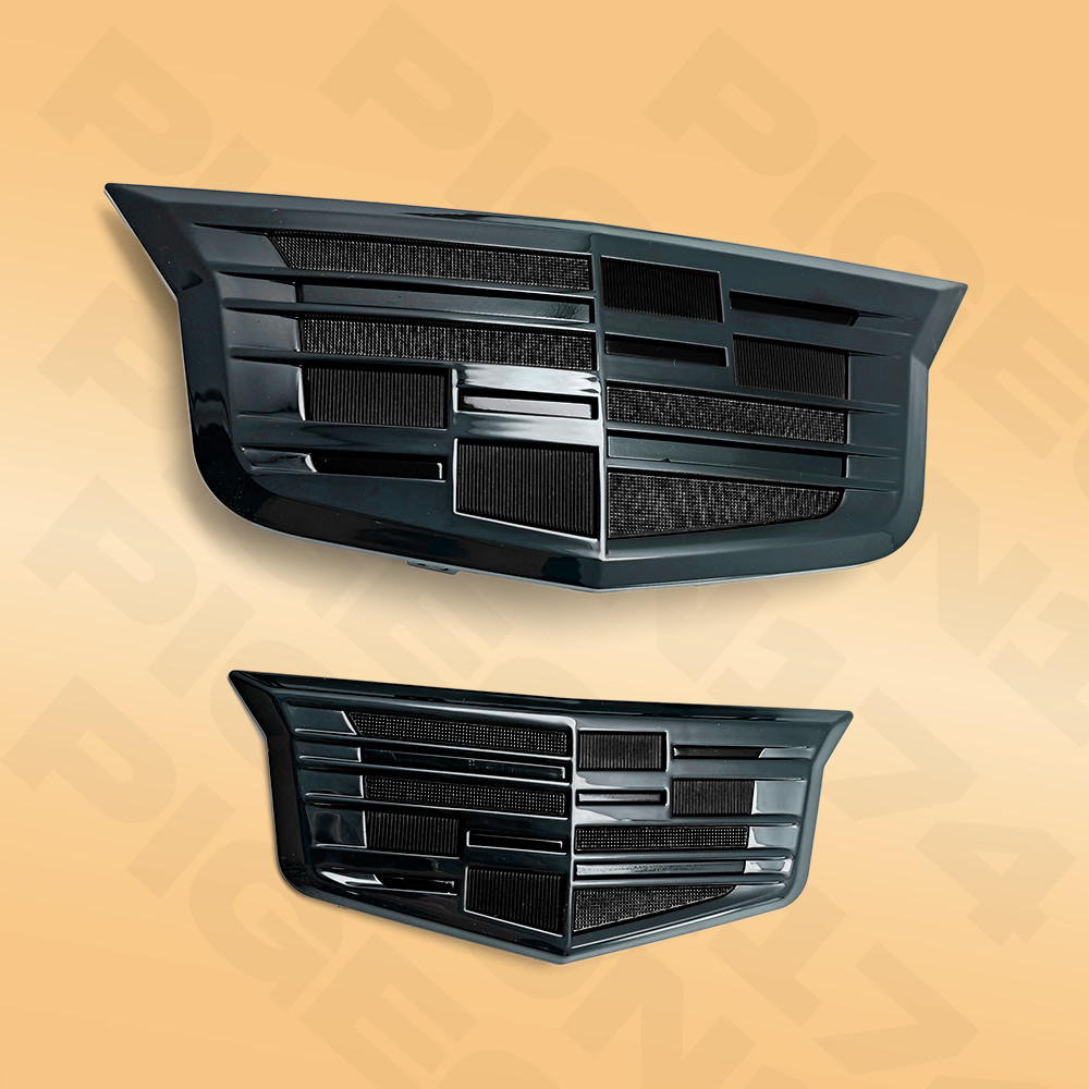 2 Black Front Grill Trunk Emblem Badge for Cadillac CT6 XT5 ATS XTS Accessories