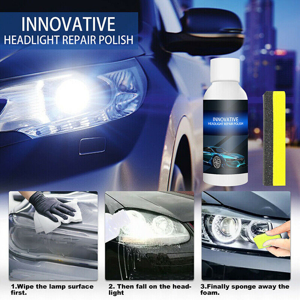 2 Set Innovative Headlight Repair Polish Fluid Liquid Kit-Car Lamp Renovation US