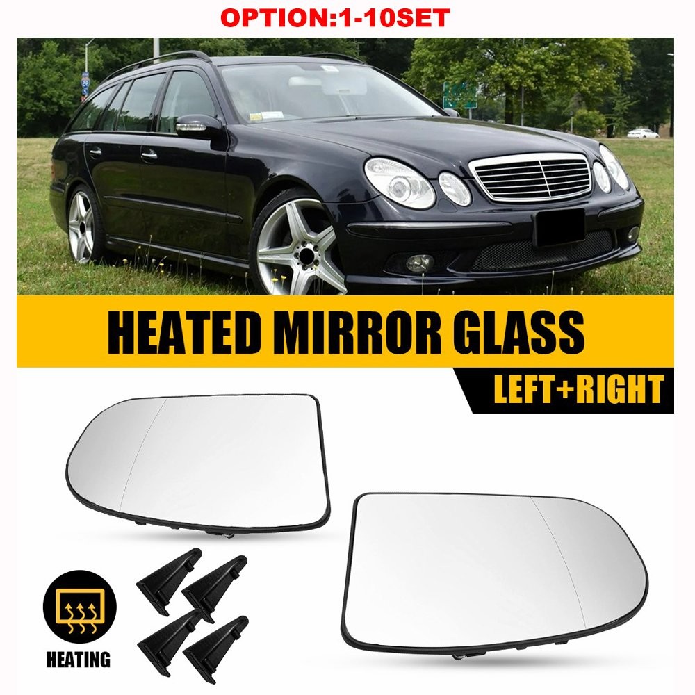 Right Left Heated Side Mirror Glass For Mercedes E-class W211 Sedan 2003-2006 2x