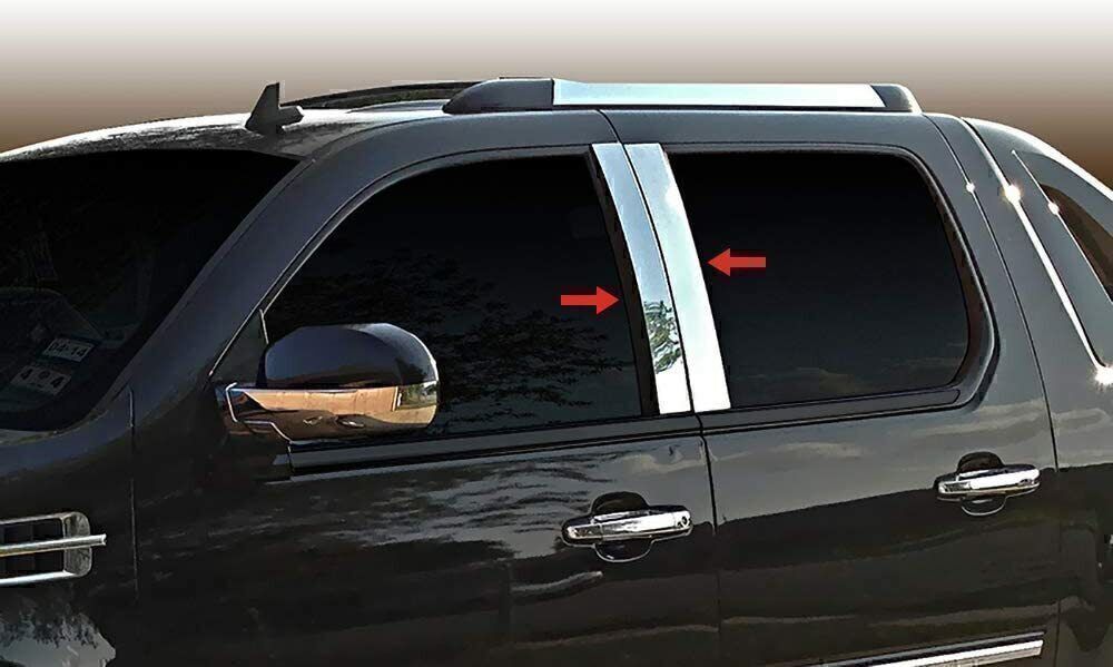 4x Car Window Pillar Posts Chrome For 2007-2014 Cadillac Escalade Accessories