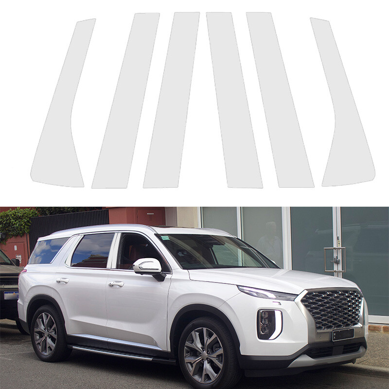 6pc Set Pillar Posts Door Window Trim Cover Silvery For Hyundai Palisade 2020-24