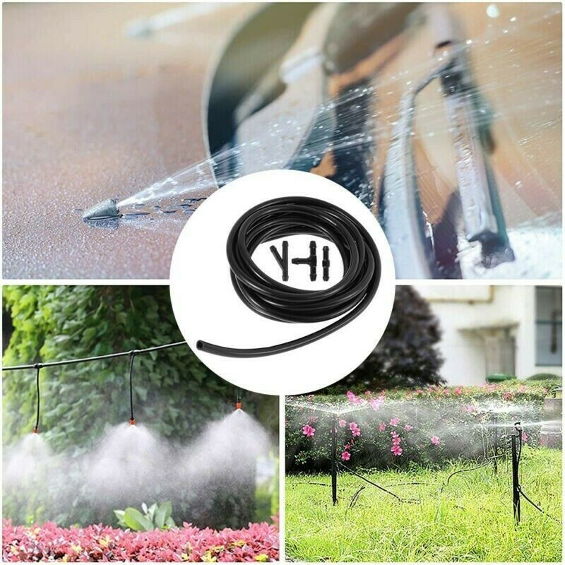 Wiper Hose Washer Spray Hose With Connector Black ABS Plastic+Rubber 2M