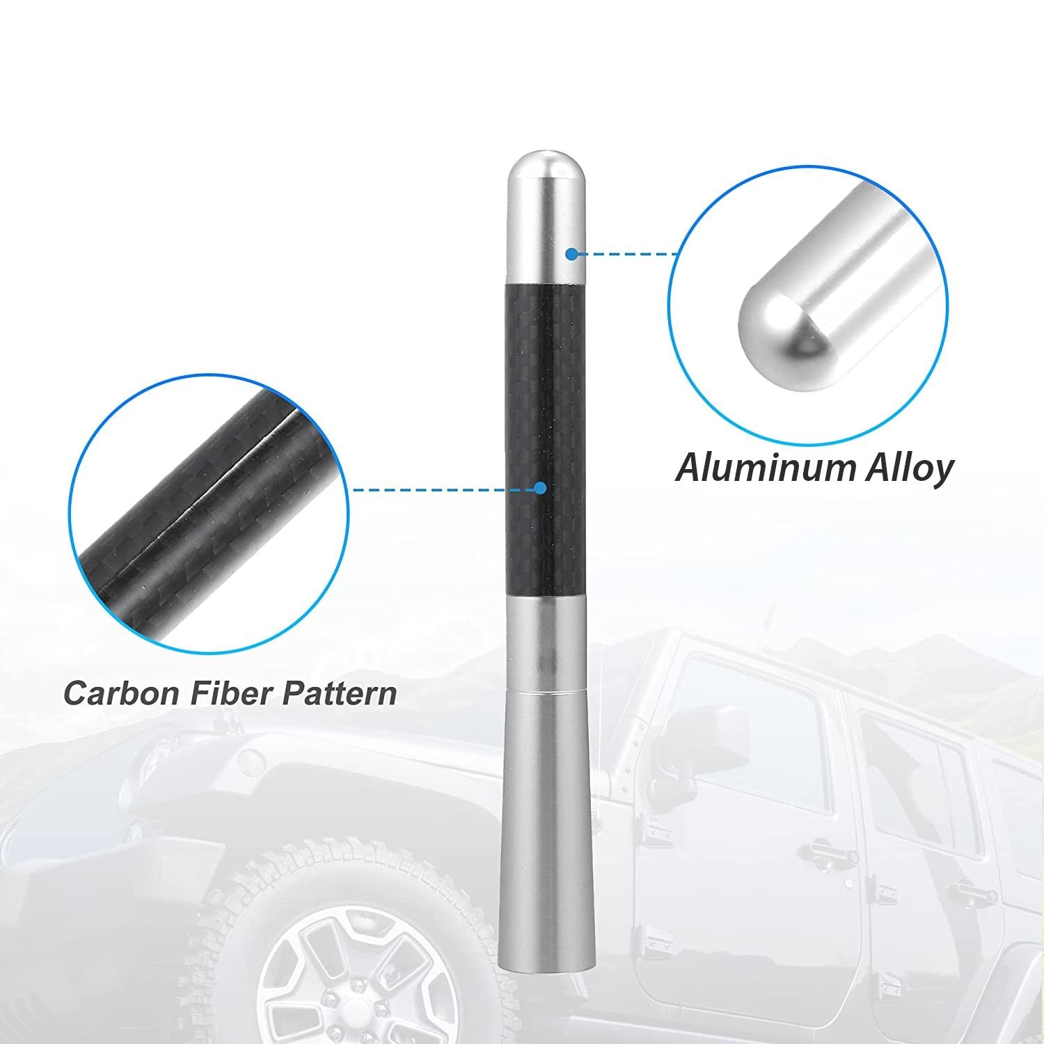 Car Truck Bullet/Carbon Fiber/Rubber Antenna Mast For GMC Sierra Replacement Kit
