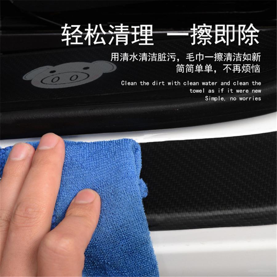 4PCS Rubber Car Door Scuff Sills Cover Panel Step Protector Sports Stickers 1set