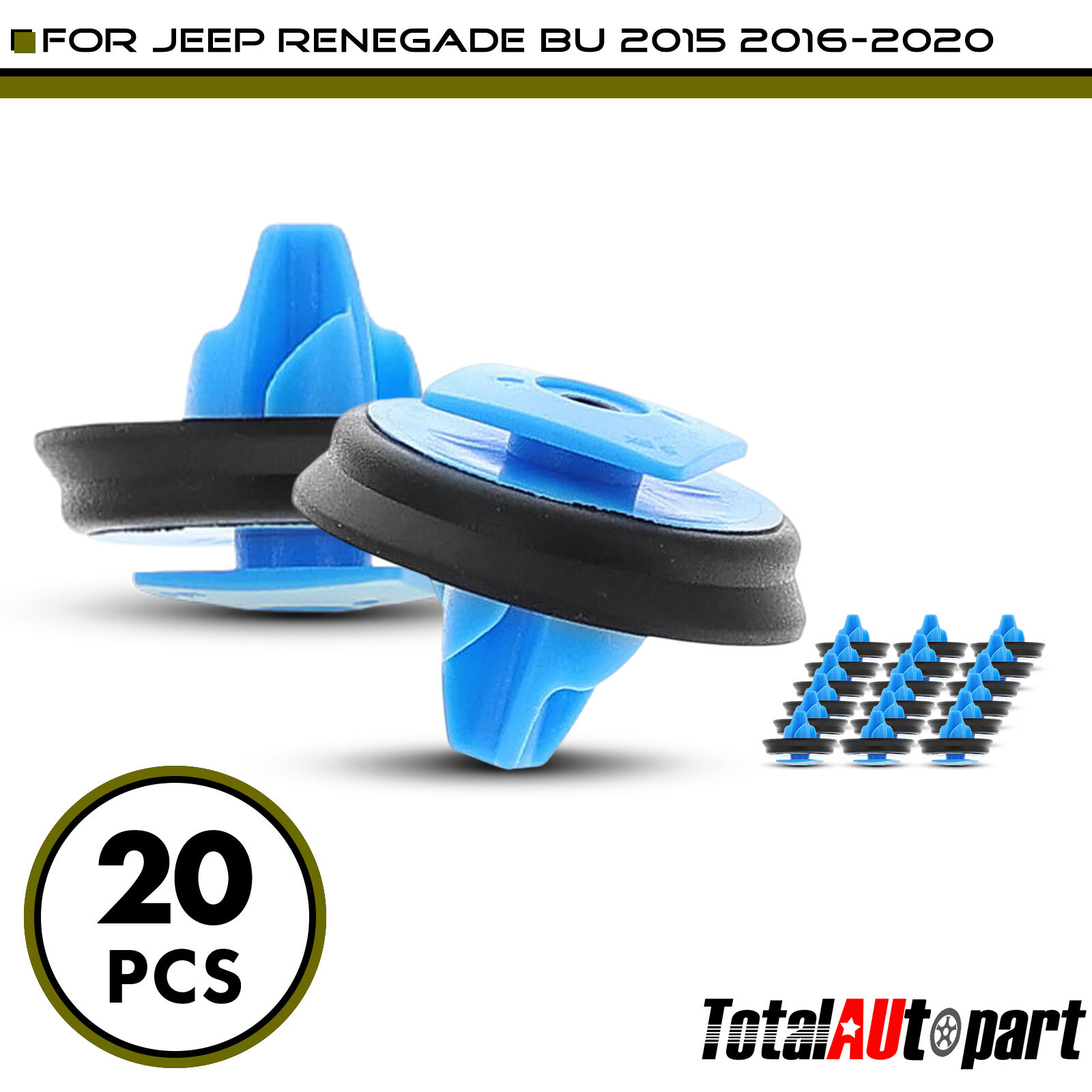 20Pcs Fender Wheel Moulding Clip with Sealer for Jeep Renegade 15-20 11mm Nylon