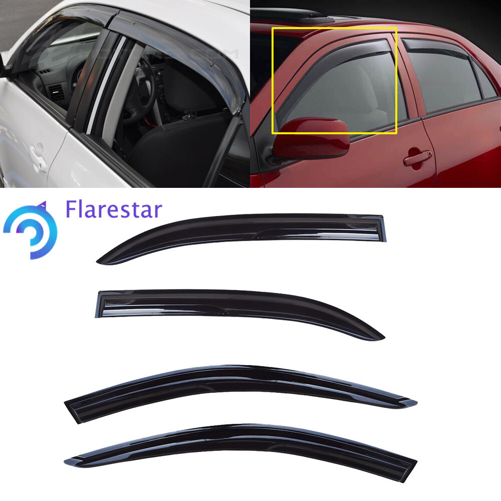 Window Visor For Toyota Corolla 4Dr Sedan 2003-08 4pc Rain Guard Shade Deflector