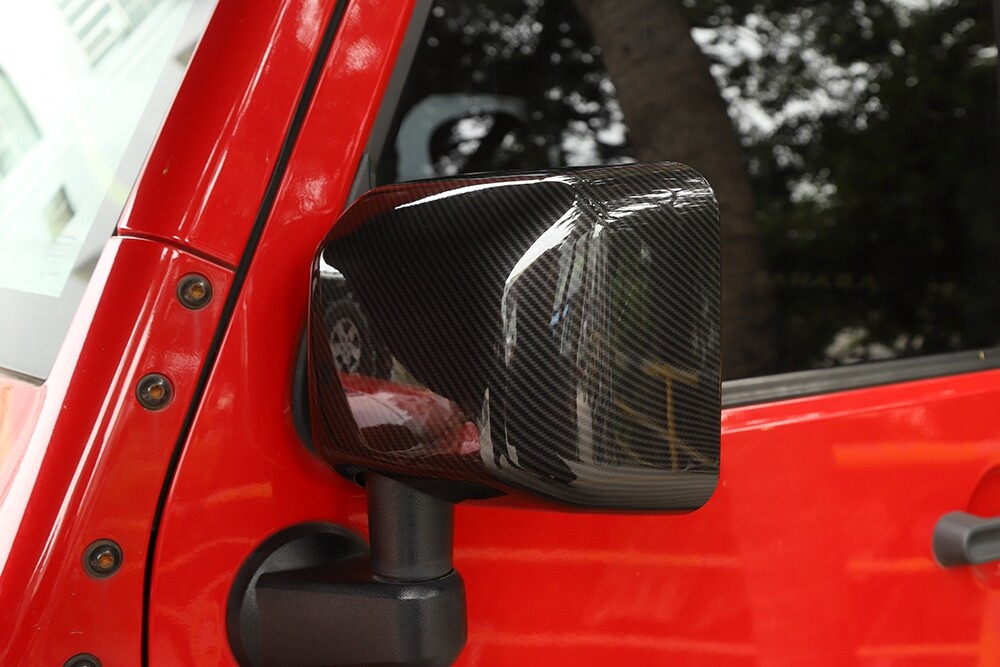Carbon Fiber rearview mirror base cover trim decor For 2007-17 Jeep Wrangler JK