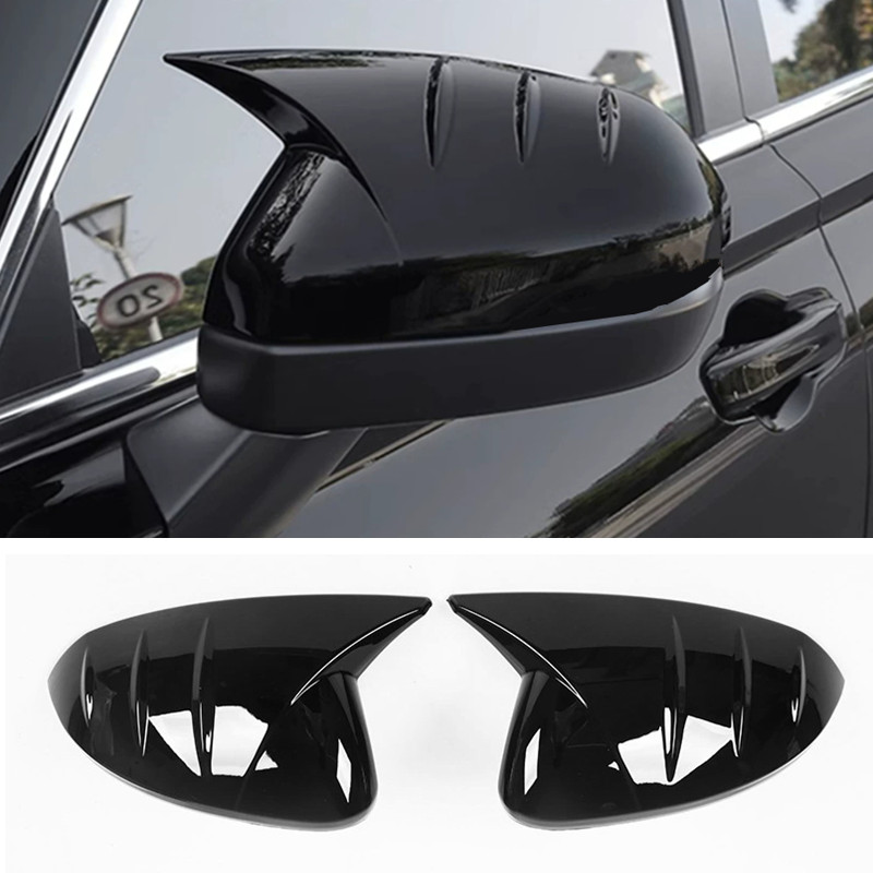 Bright black OX Horn Rearview Mirror Trim For Hyundai Sonata 2024-2026