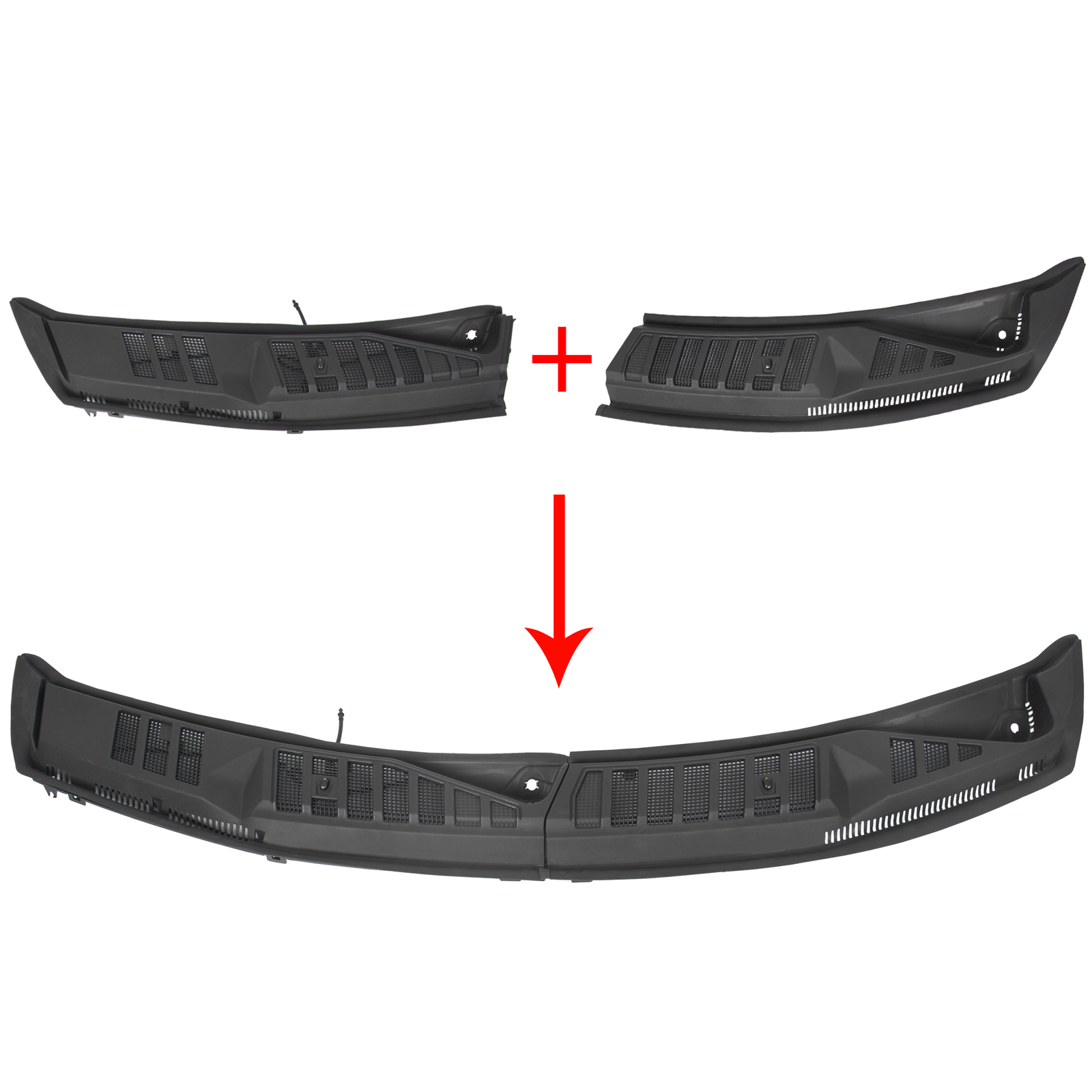 For 2015-2020 16 17 18 Ford F150 Windshield Wiper Cowl Grille Insert Panels Pair
