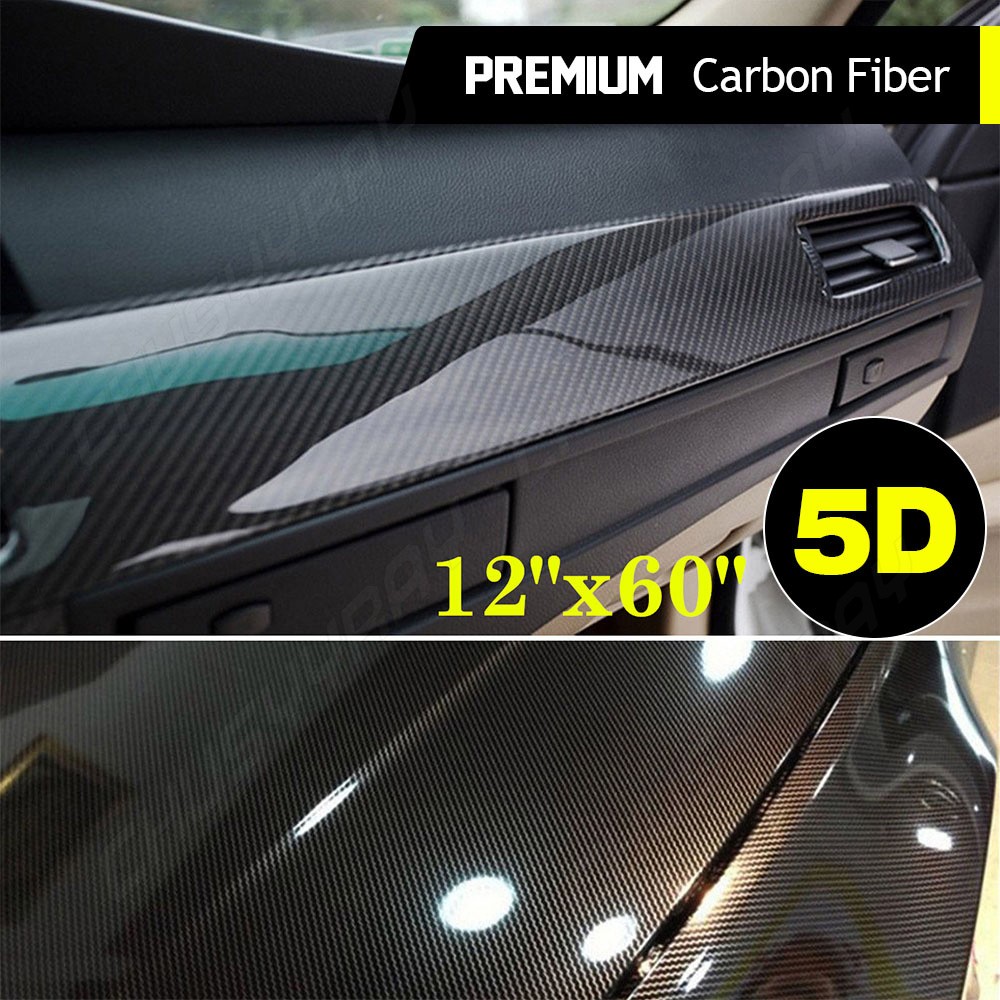 Premium Fibra De Carbono For Car Vinilo Para Autos Carros Negro 30*152 cm 7D