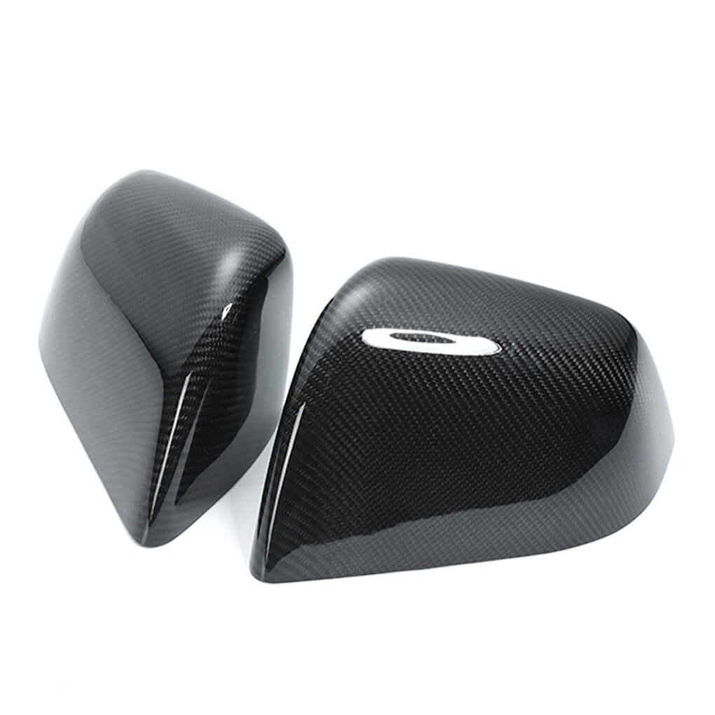 Carbon Fiber Side View Mirror Cover Caps Add-on For Tesla Model Y 2020-2024