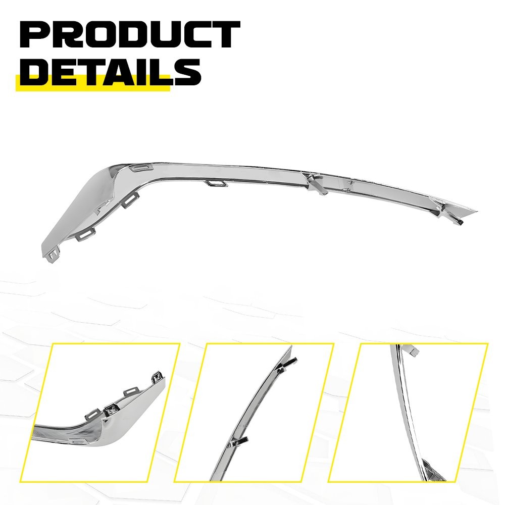 LH RH Front Bumper Fog Light Lamp Strip Trim For 2019 2020 Ford Fusion Chrome 2-