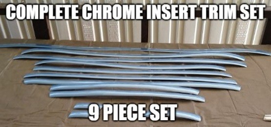 NEW! 1995-1997 LINCOLN TOWN CAR CHROME TRIM MOLDING INSERT REPLACEMENT SET -9 PC