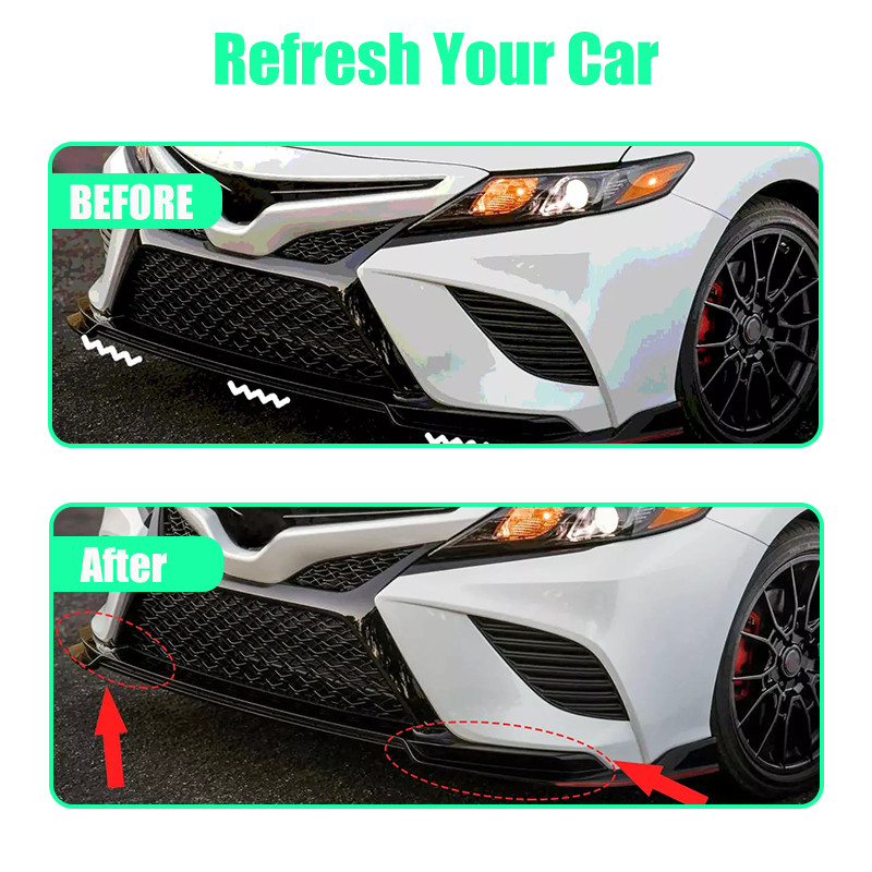 Fit 2018 2019 2020 Toyota Camry SE/XSE Front Bumper Black Lower Trim Molding set