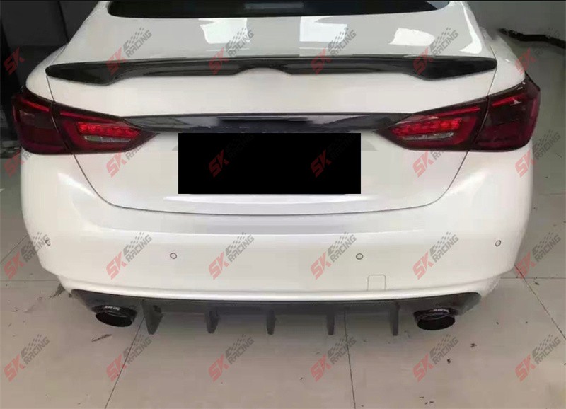 Glossy Black/Carbon Fiber Fits INFINITI Q50 2014-17 Rear Trunk Spoiler Wing Kits