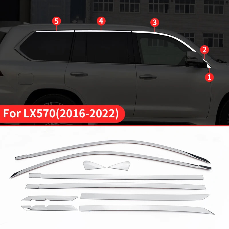 For Lexus LX570 LX450D 2008-2022 Upgraded Accessories Car Window Chrome Trim