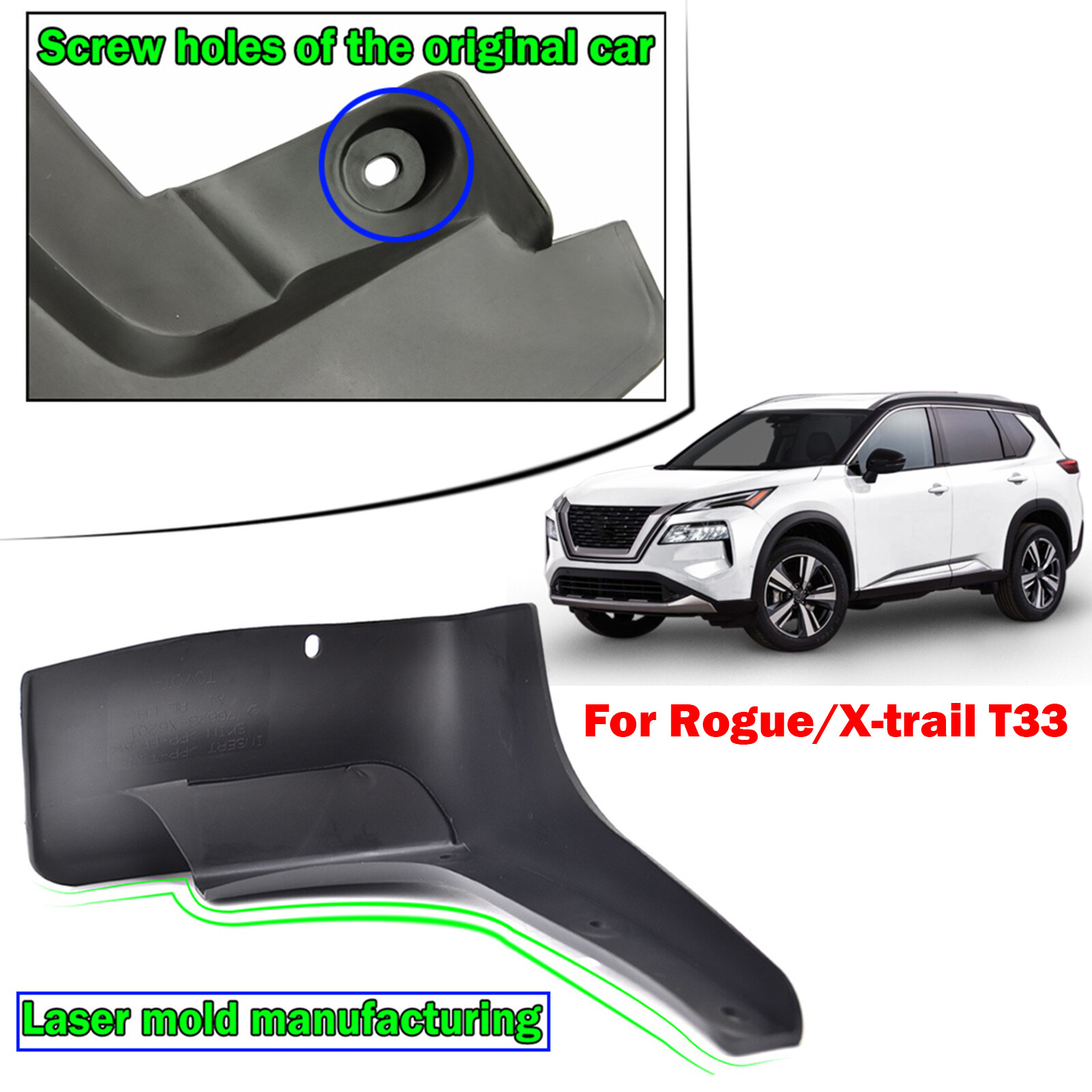 4Pcs Mud Flaps Mud Guards Fender Flare For Nissan Rogue X-TRAIL T33 2021-2023